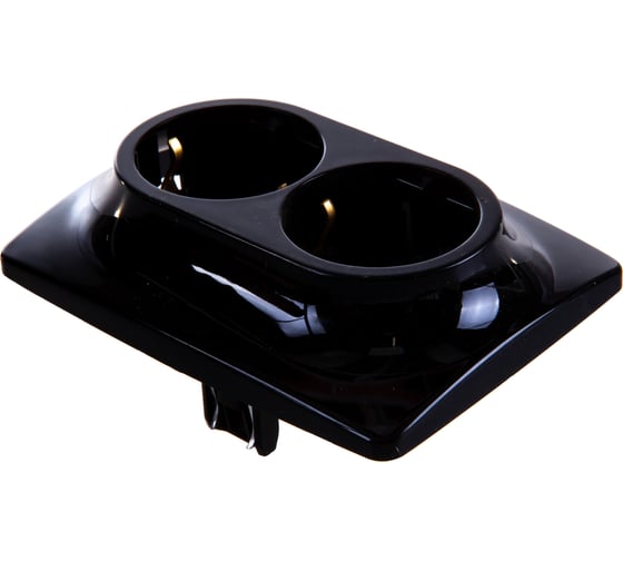 Розетка ЭРА 12-2108-06 2X2P E Schuko со шторками, 16A-250В, IP20, 12, чёрный Б0036447