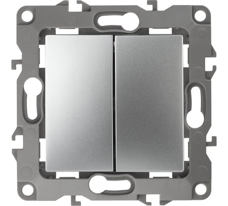 Двойной выключатель ЭРА 12-1004-03 10АХ-250В, IP20, без м.лапок, 12, алюминий Б0014653