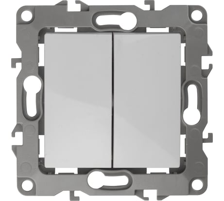Двойной выключатель ЭРА 12-1004-01 10АХ-250В, IP20, без м.лапок, 12, белый Б0014651