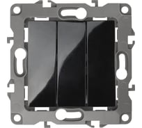 Тройной выключатель ЭРА 12-1107-06 10АХ-250В, IP20, 12, чёрный Б0014674