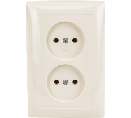 Розетка Кунцево-Электро СЕЛЕНА скрытой установки двухместая РС16-371 с/к 8147