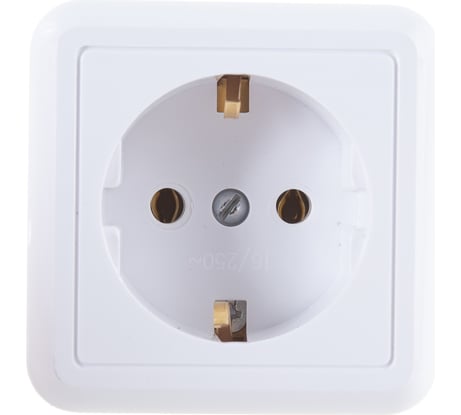 Розетка Кунцево-Электро ОПТИМА одноместная с з/к, 16А РА16-376 8007