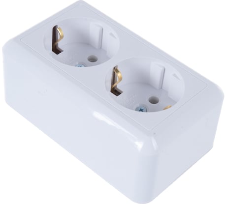 Розетка Кунцево-Электро ОПТИМА двухместная с з/к, 16А РА16-374 8010