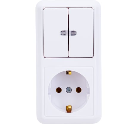 Комбинированный блок Кунцево-Электро ОПТИМА с подсветкой +розетка с з/к БКВР-433 8067