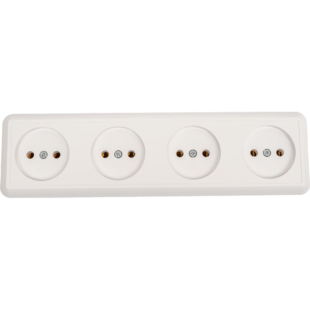 Розетка Кунцево-Электро ОПТИМА открытой установки четырехместная, 16А ...