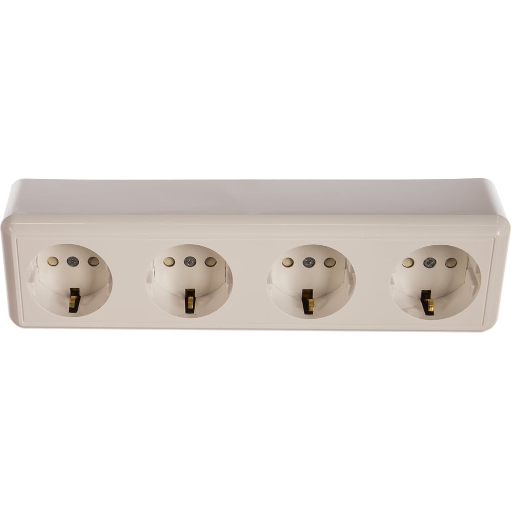 Розетка Кунцево-Электро ОПТИМА четырехместная, 16А РА 16-403 8023 ...