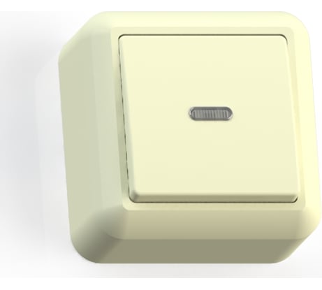 Выключатель Кунцево-Электро ОПТИМА открытой установки одноклавишный с подсветкой, 10А А110-386 с/к 8031