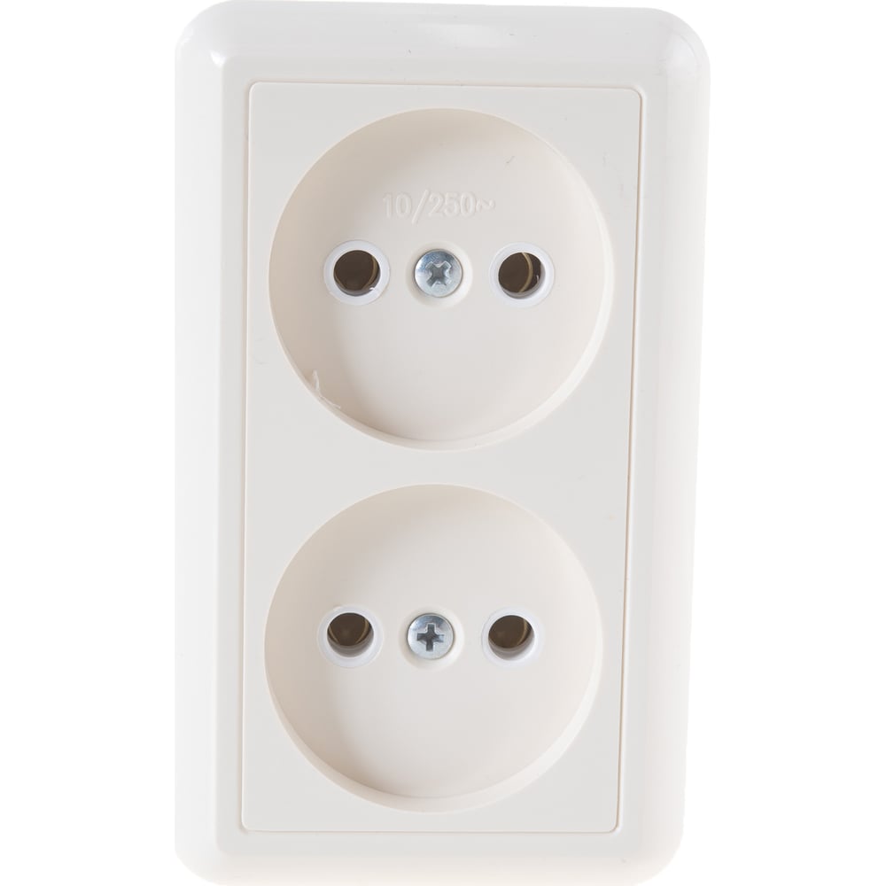 Розетка Кунцево-Электро ОПТИМА открытой установки двухместная 10А РА10 ...