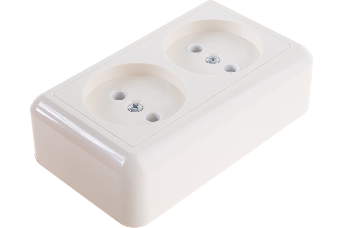 Розетка Кунцево-Электро ОПТИМА открытой установки двухместная 10А РА10 ...