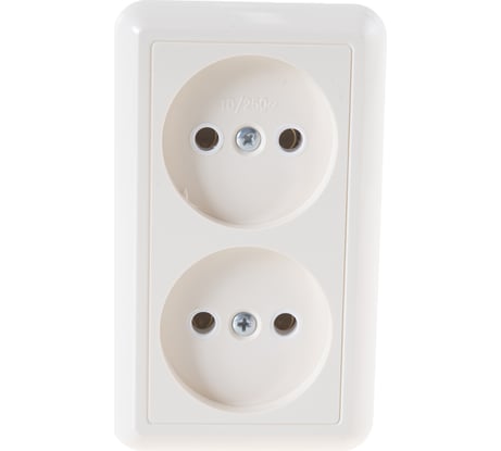 Розетка Кунцево-Электро ОПТИМА открытой установки двухместная 10А РА10-373 с/к 8037