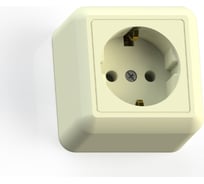 Розетка Кунцево-Электро ОПТИМА открытой установкой одноместная с з/к, 16А РА16-376 с/к 8036