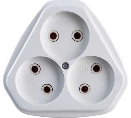 Розетка Кунцево-Электро трехместная скрытой установки ток 10А РС10-394 5928