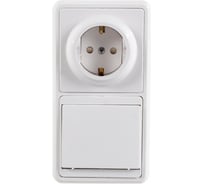 Комбинированный блок Кунцево-Электро БЭЛЛА скрытой установки выключатель+розетка БКВР-034 5823