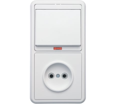 Комбинированный блок Кунцево-Электро БЭЛЛА скрытой установки выключатель с подсветкой+розетка БКВР-214 5817