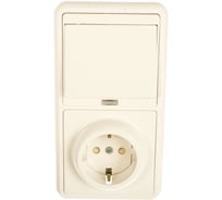 Комбинированный блок Кунцево-Электро БЭЛЛА скрытая установка выключатель с подсветкой+розетка БКВР-211 5825