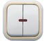 Выключатель Кунцево-Электро ВАЛЕНТИНА двухклавишный с подсветкой А56-176З 7637 1