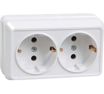 Розетка GENERICA ОКТАВА х2 нар.с/з бел. ERO21-K01-16-DC