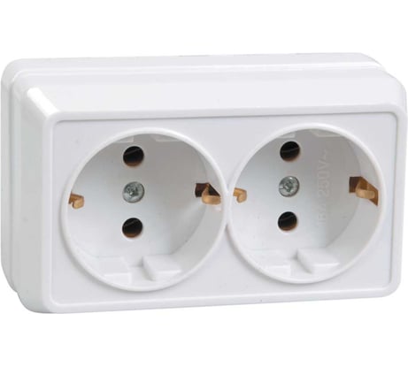 Розетка GENERICA ОКТАВА х2 нар.с/з бел. ERO21-K01-16-DC