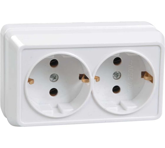 Розетка GENERICA ОКТАВА х2 нар.с/з бел. ERO21-K01-16-DC 1