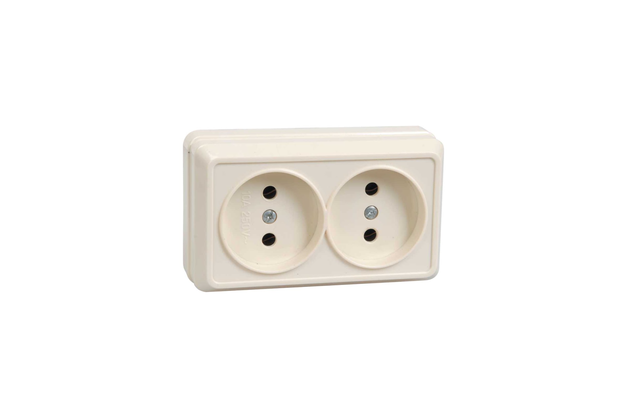 РозеткаGENERICAОКТАВА2местн.безз/к10Анар.кремовыйERO20-K33-10-DC