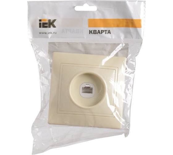 Компьютерная 1местная розетка IEK КВАРТА кремовый EKK10-K33-DM
