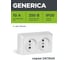 Розетка GENERICA ОКТАВА х2 нар.б/з бел. ERO20-K01-10-DC 2