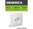Розетка GENERICA КВАРТА х1 б/з в сборе б/ш,бел ERK13-K01-10-DM 2