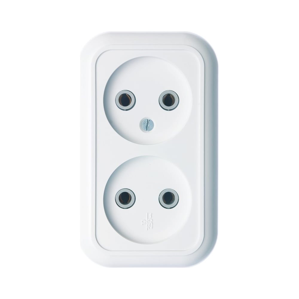 Розетка Кунцево-Электро ВАЛЕНТИНА открытой установки, двухместная РА10 ...