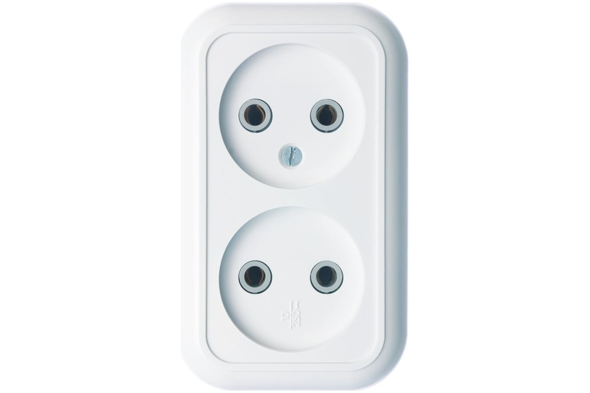 Розетка Кунцево-Электро ВАЛЕНТИНА открытой установки, двухместная РА10 ...