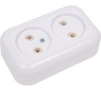 Розетка Кунцево-Электро ВАЛЕНТИНА открытой установки, двухместная РА10-382 5416