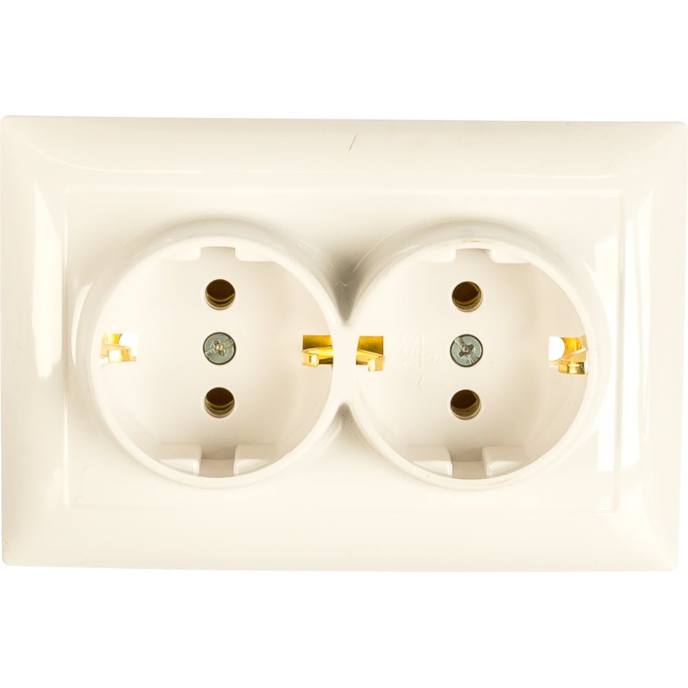 Розетка Кунцево-Электро СЕЛЕНА скрытой установки, двухместная с з/к ...