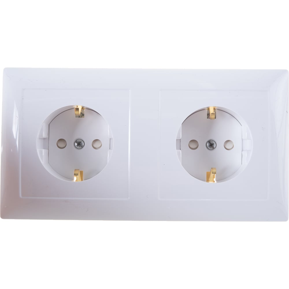 Розетка Кунцево-Электро СЕЛЕНА скрытой установки, двухместная с з/к и з ...