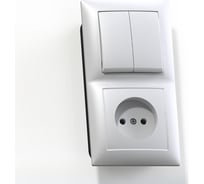 Комбинированный блок Кунцево-Электро СЕЛЕНА скрытой установки выключатель+розетка БКВР-409 8201