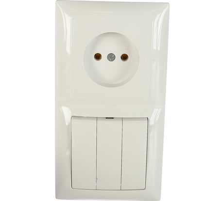 Комбинированный блок Кунцево-Электро СЕЛЕНА скрытой установки выключатель+розетка БКВР-410 8203