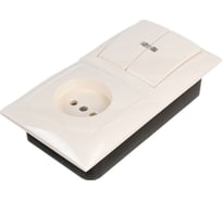 Комбинированный блок Кунцево-Электро СЕЛЕНА скрытой установки выключатель с подсветкой+розетка БКВР-418 с/к 8180 16013814