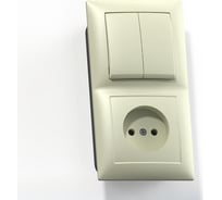 Комбинированный блок Кунцево-Электро СЕЛЕНА скрытой установки выключатель+розетка БКВР-409 с/к 8171