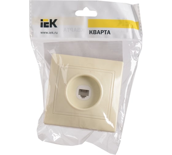Телефонная 1местная Розетка IEK КВАРТА кремовый ETK10-K33-DM