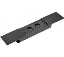 Врезной удлинитель GTV прямоугольный, prestino, 2xschuko, 1xusb-a/5v, 1xtype-c/5v, hdmi, lan, вилка, провод 1,5 м, черный AE-PB2SPRES-20