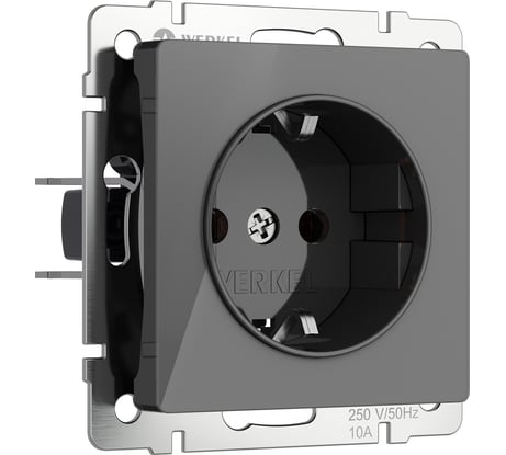 Розетка WERKEL с заземлением (графит акрил) w1171044 a064090