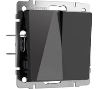Двухклавишный проходной выключатель WERKEL (черный акрил) w1122048 a064039
