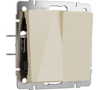 Двухклавишный проходной выключатель WERKEL (айвори акрил) w1122043 a064058