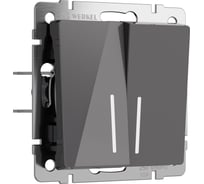 Двухклавишный выключатель WERKEL с подсветкой (графит акрил) w1120144 a064087