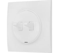 2-клавишный выключатель Bylectrica тумблерный СУ серия ПРОВАНС квадрат, белый С510-2304