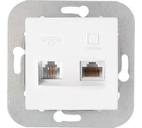 Механизм розетки Bylectrica компьютерная+телефонная, серия СТИЛЬ, белый ТРК-004