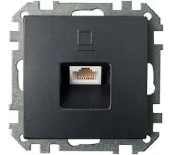 Механизм компьютерной розетки Bylectrica серия СТИЛЬ, РК18-007 графит 1