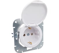 Механизм 1-местной розетки Bylectrica скрытой установки, с землей, с крышкой, серия ПРОВАНС РС16-1412 перламутр