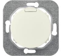 Механизм 1-местной розетки Bylectrica скрытой установки, с землей, с крышкой, со шторками, серия ПРОВАНС РС16-1416 бежевый