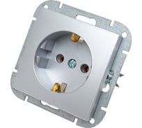 Механизм розетки с землей Bylectrica серия СТИЛЬ, РС16-525 серебро