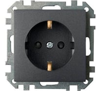 Механизм розетки с землей Bylectrica со шторками, серия СТИЛЬ, РС16-529 графит