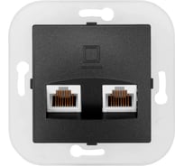 Механизм 2-местной компьютерной розетки Bylectrica серия УЮТ, РК216-011 графит